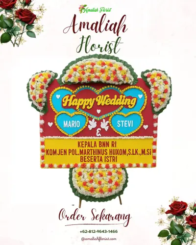 Karangan Papan Bunga Pernikahan di Gadang